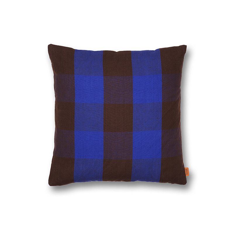 Fermliving Grand cushion - Chocolate/Bright Blue
