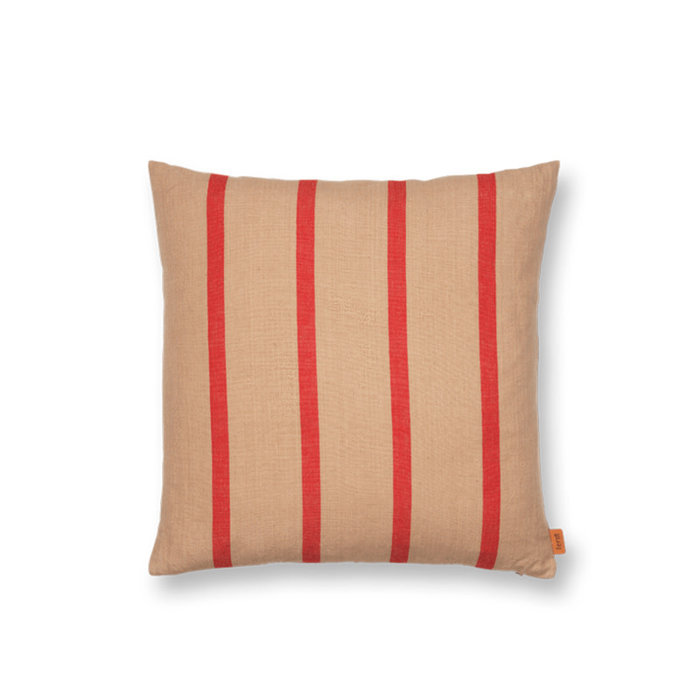 Fermliving Grand coussin - Camel/Rouge