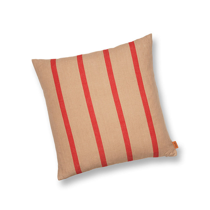 Fermliving Grand coussin - Camel/Rouge