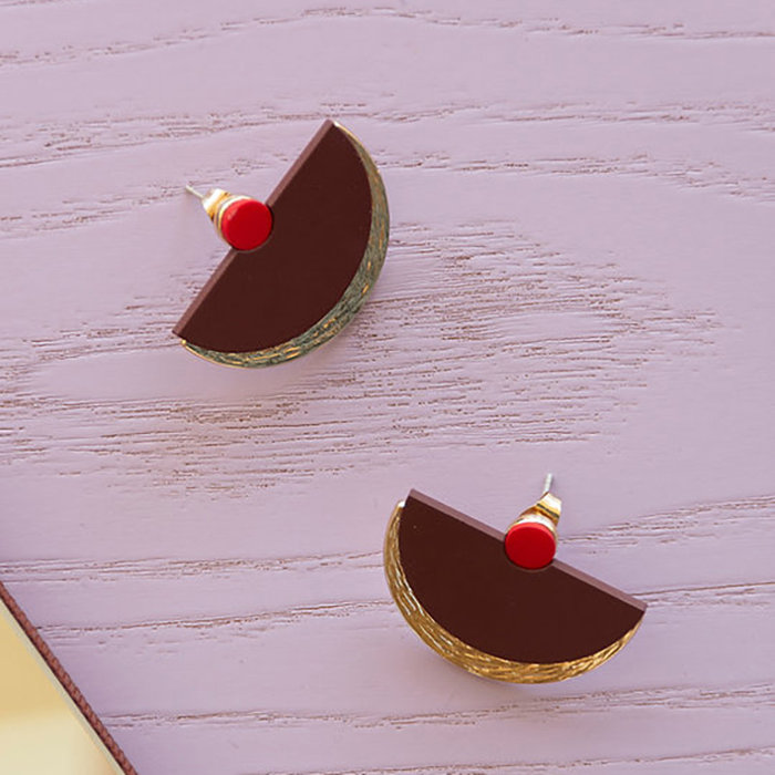 Sticky lemon Oorringen Sunrise - Wine red + Poppy red - The Sticky Sis Club