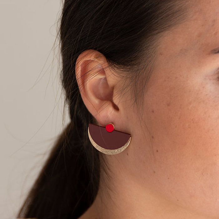 Sticky lemon Boucles d'oreilles Sunrise - Vin rouge + Coquelicot - The Sticky Sis Club