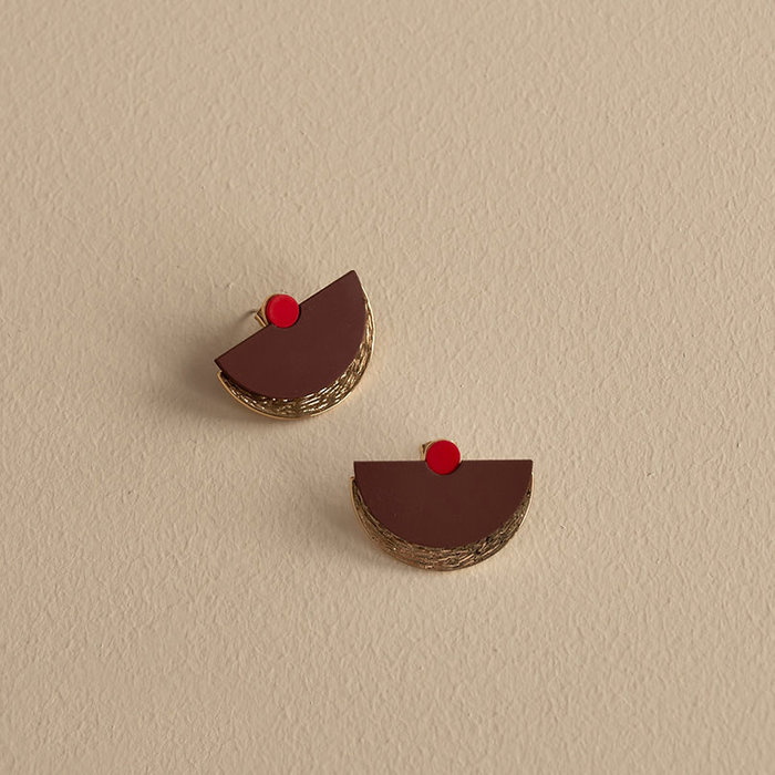 Sticky lemon Oorringen Sunrise - Wine red + Poppy red - The Sticky Sis Club