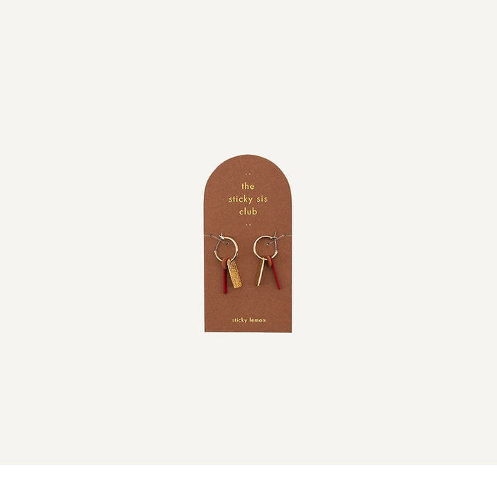 Sticky lemon Boucles d'oreilles Shades of sunset orange + coquelicot rouge - The sticky sis club