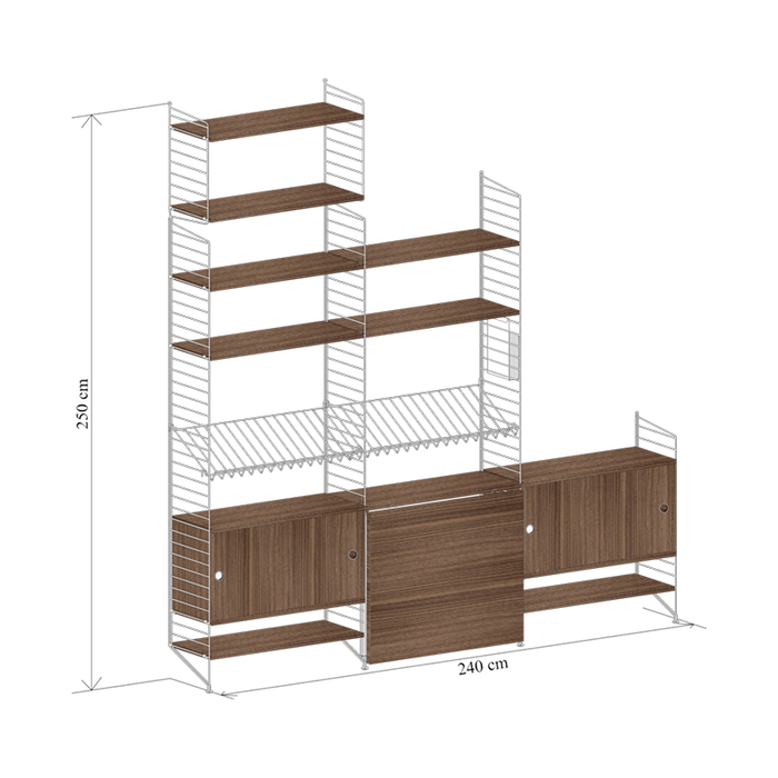 String Wandconfiguratie 39 met bureau - String