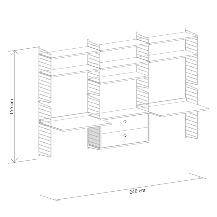 String Wandconfiguratie 40 met  bureau - String