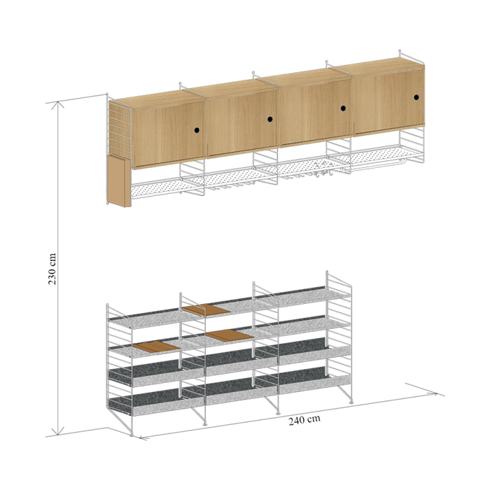 String Wandconfiguratie 44 Keuken - String