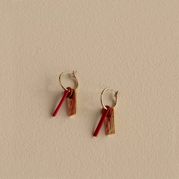 Sticky lemon Boucles d'oreilles Shades of sunset orange + coquelicot rouge - The sticky sis club