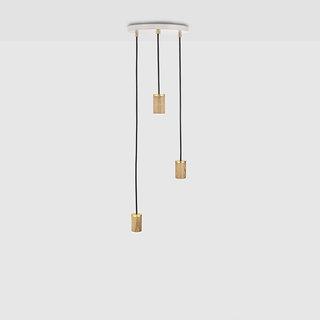Tala LED Triple hanglamp oak met wit plafondplaat