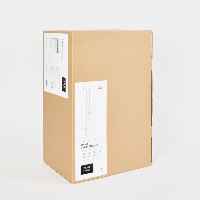 Tala LED Suspension triple Basalt en laiton - Tala LED