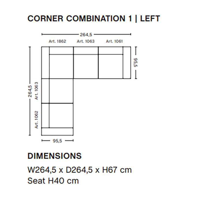HAY Mags Sofa - corner comb. 1 - Hallingdal 116