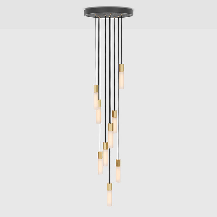 Tala LED Basalt nine Pendant in brass - Tala LED