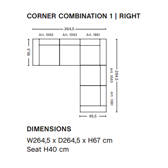 HAY Mags Sofa - corner comb. 1 - Hallingdal 116