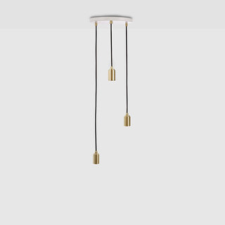 Tala LED Triple hanglamp messing met wit plafondplaat