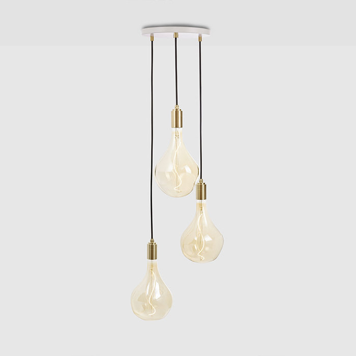 Tala LED Suspension triple en laiton avec plafonnier blanc - Tala LED
