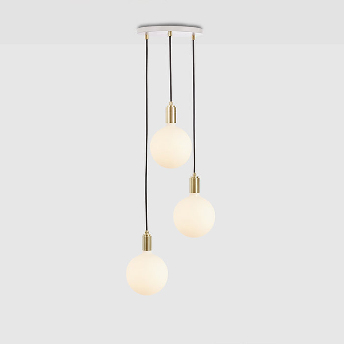 Tala LED Suspension triple en laiton avec plafonnier blanc - Tala LED