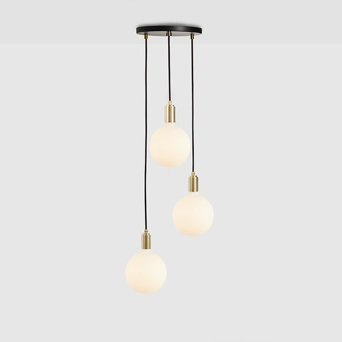 Tala LED Suspension triple en laiton avec plafonnier noir - Tala LED