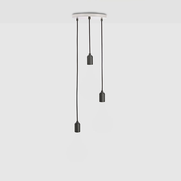 Tala LED Suspension triple graphite avec plafonnier blanc - Tala LED