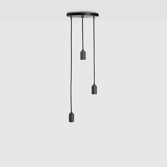 Tala LED Suspension triple graphite avec plafonnier noir - Tala LED