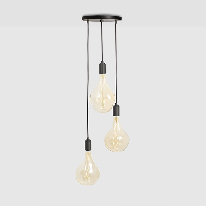 Tala LED Triple hanglamp graphite met zwart plafondplaat - Tala LED