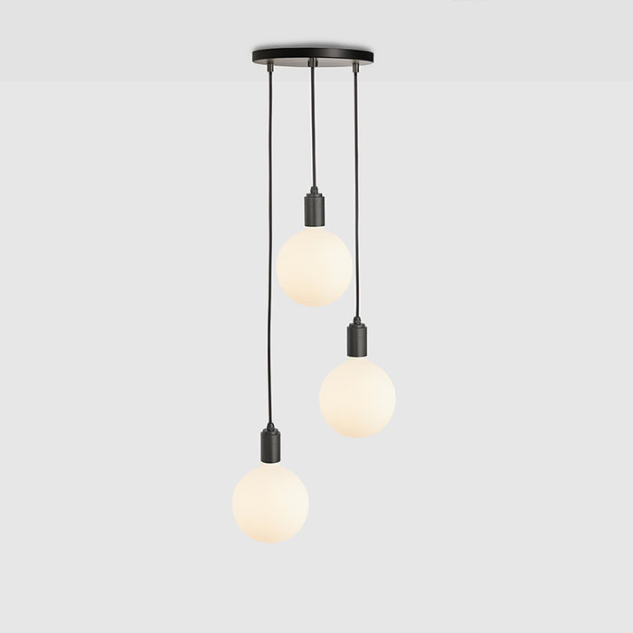 Tala LED Triple hanglamp graphite met zwart plafondplaat - Tala LED