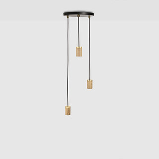 Tala LED Triple hanglamp oak met zwart plafondplaat