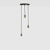 Tala LED Triple hanglamp walnut met zwart plafondplaat