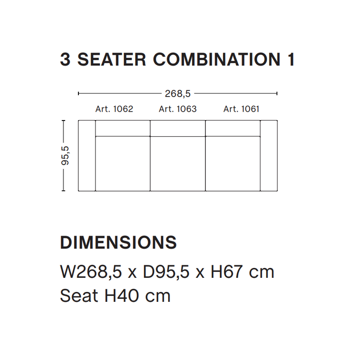 HAY Mags Sofa - 3 seater combination 1 - Hallingdal 116