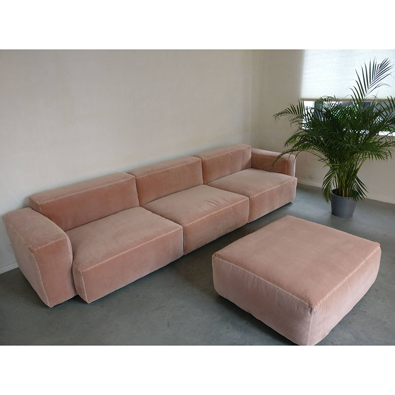 HAY Mags Soft Sofa low arm - 3 seater met ottoman - Lola rose