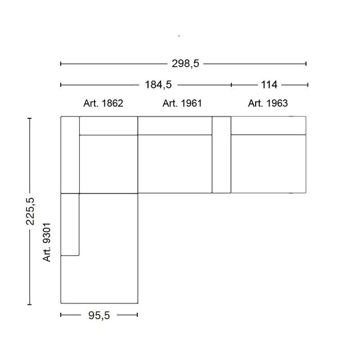 HAY Mags Sofa - Corner combination - Linara 415