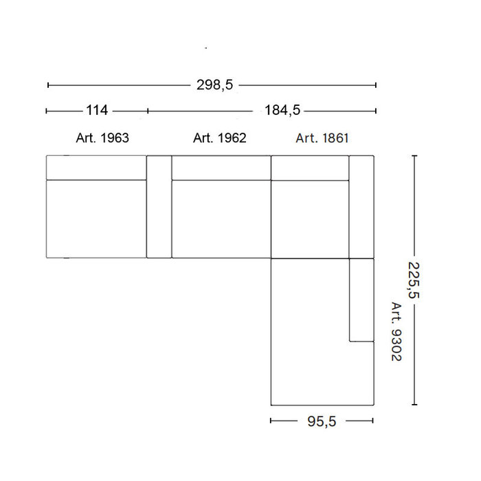 HAY Mags Sofa - Corner combination - Linara 415