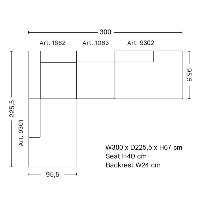 HAY Mags Sofa - Corner combination - Hallingdal 750
