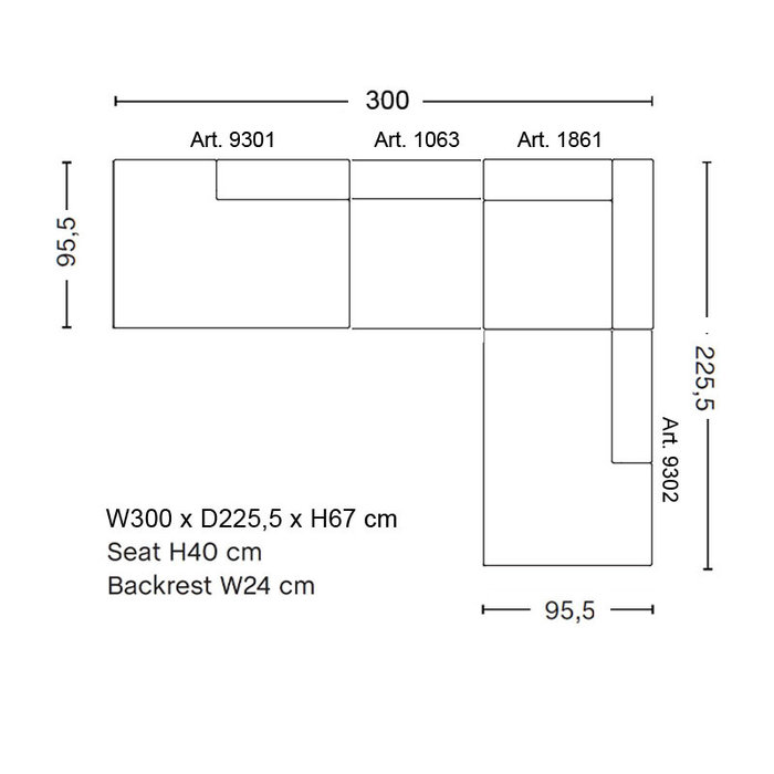 HAY Mags Sofa - Corner combination - Hallingdal 750