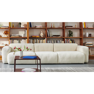 HAY Mags Soft Sofa Low armrest-  3 seater combination - Flamiber cream A5