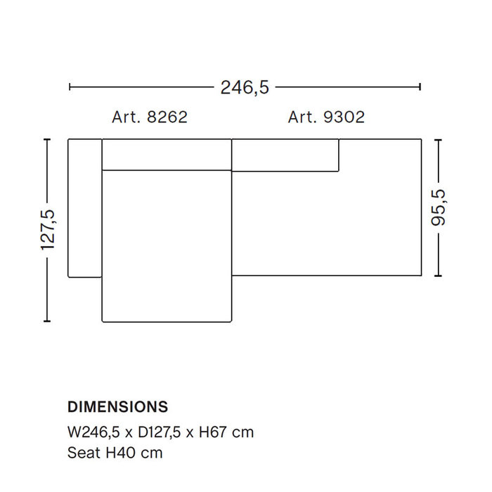 HAY Mags Sofa - 2.5 seater comb. 3 - Bolgheri LGG60