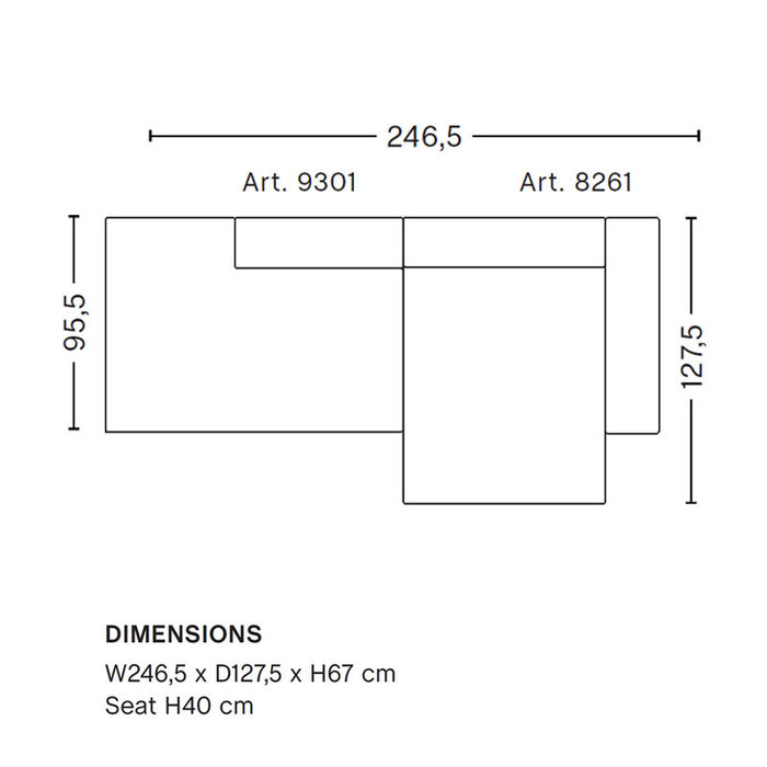 HAY Mags Sofa - 2.5 seater comb. 3 - Bolgheri LGG60