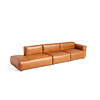 HAY Mags Soft Sofa Low armrest - 3 seater comb. 4 - sense cognac