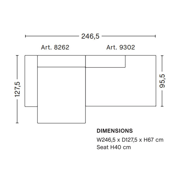 HAY Mags Sofa - 2.5 seater comb. 3 - Linara 415