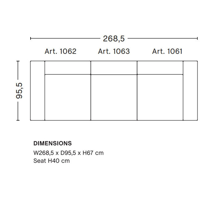 HAY Mags Sofa - 3 seater comb. 1 - Hallingdal 407