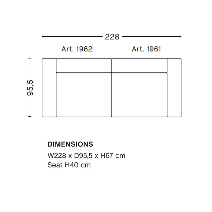 HAY Mags Sofa - 2.5 seater comb. 1 - Fiord 322