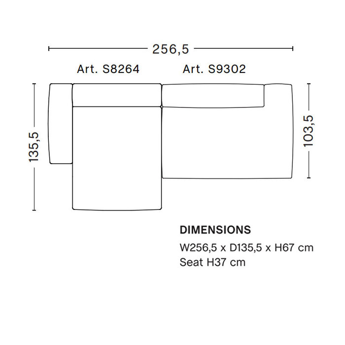 HAY Mags Soft Sofa Low armrest - 2.5 seater comb. 3 - Mode 002