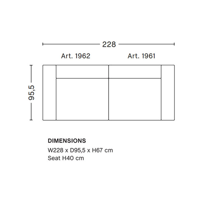 HAY Mags Sofa - 2.5 seater comb. 1 - Metaphor 010
