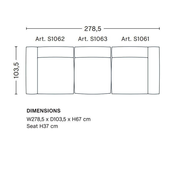 HAY Mags Soft Sofa - 3 seater comb. 1 - Metaphor 023