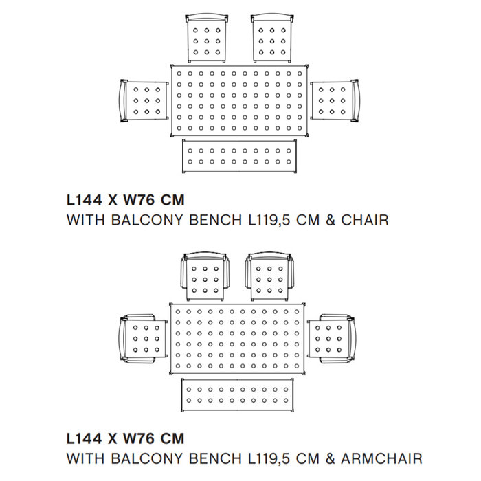 HAY Table d'extérieur Balcony 144x76 - HAY