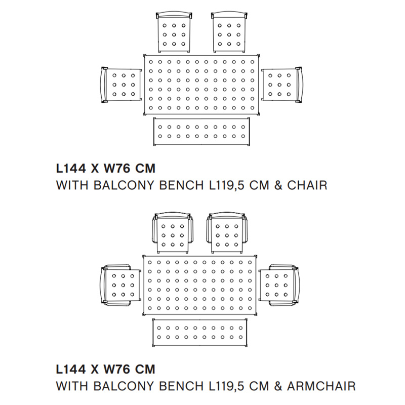 HAY Table d'extérieur Balcony 144x76 - HAY