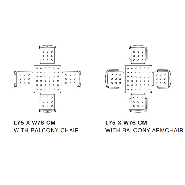HAY Balcony table L75xL76 cm