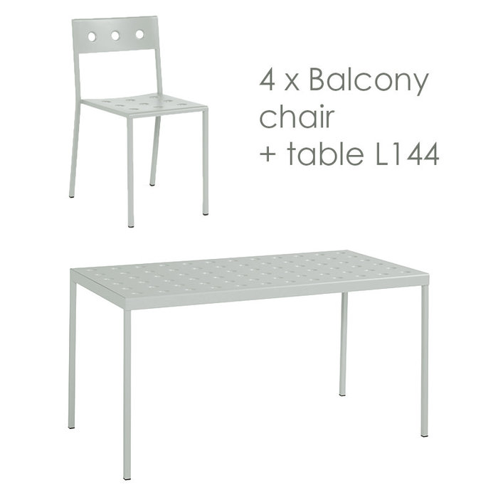 HAY Balcony set - table L144 + 4 chairs