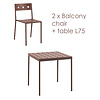 HAY Balcony set - table L75 + 2 chairs