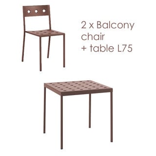 HAY Balcony set - table L75 + 2 chairs