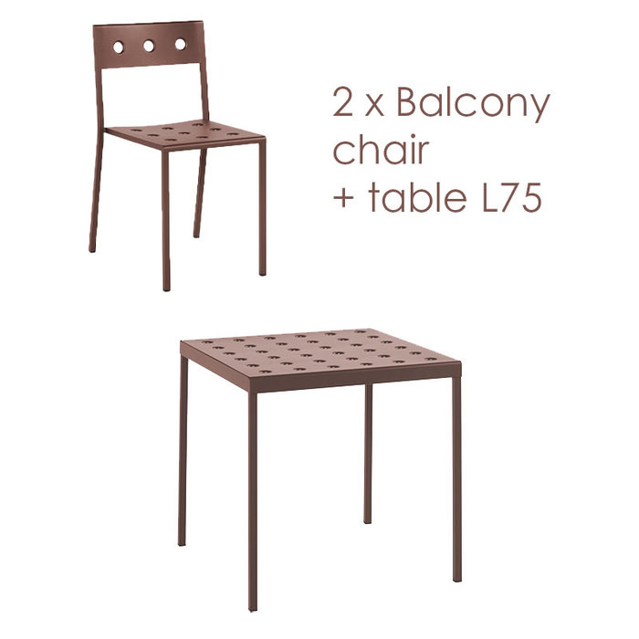 HAY Balcony set - table L75 + 2 chairs