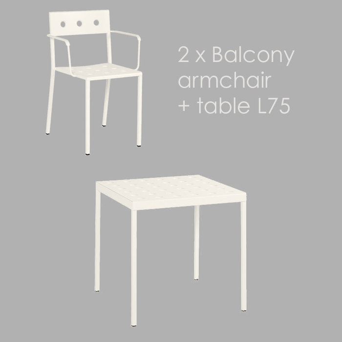 HAY Balcony set - table L75 + 2 armchairs